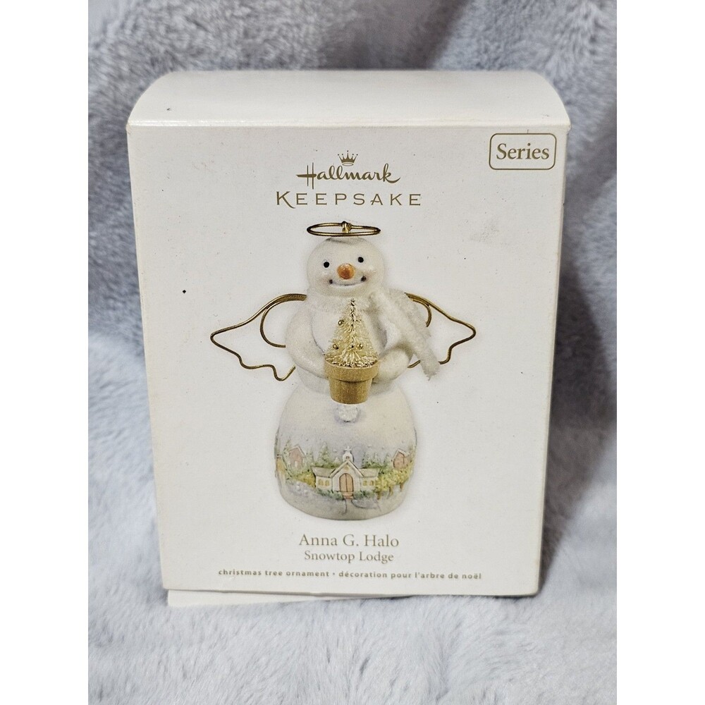 2011 Hallmark Ornament Anna G. Halo Snowtop Lodge Angel Snowman